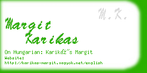 margit karikas business card